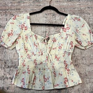 Floral print top with back zip